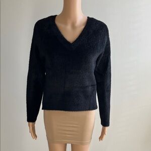 Rachel Zoe Elegant Black V-Neck Sweater